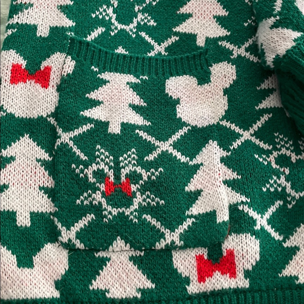 Disney Festive Green and White Cardigan - Picture 2 of 3